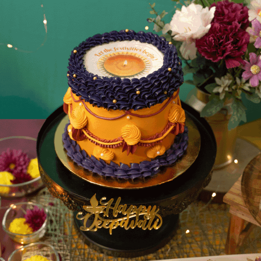 Diwali 2024 - Light Diya Up Diwali Burn Away Reveal Designer Cake