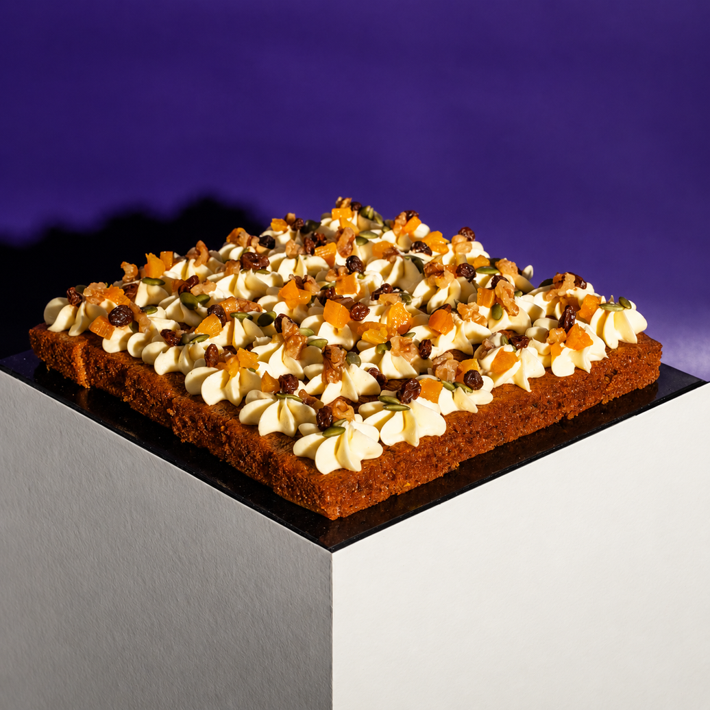 Square Sourdough Carrot Walnut Cake Bites 9 Inch (1.2kg)