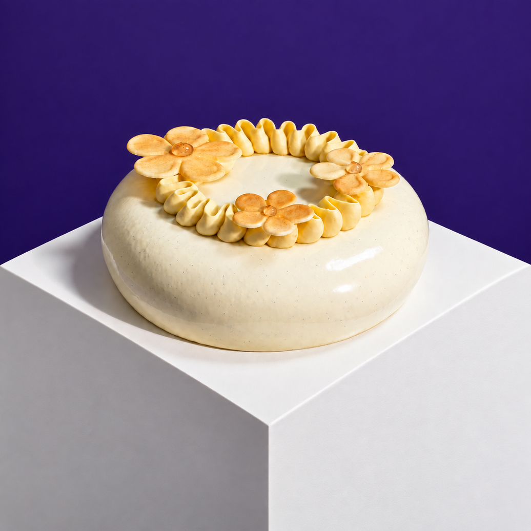Vanilla Mirror Glaze Entremet