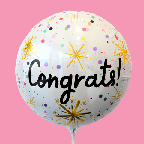 White - Congrats | Celebration Balloons