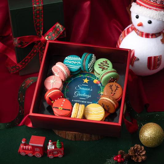 Macaron Gift Box – Merry Macaron Moments 12pcs | Mixed Flavours