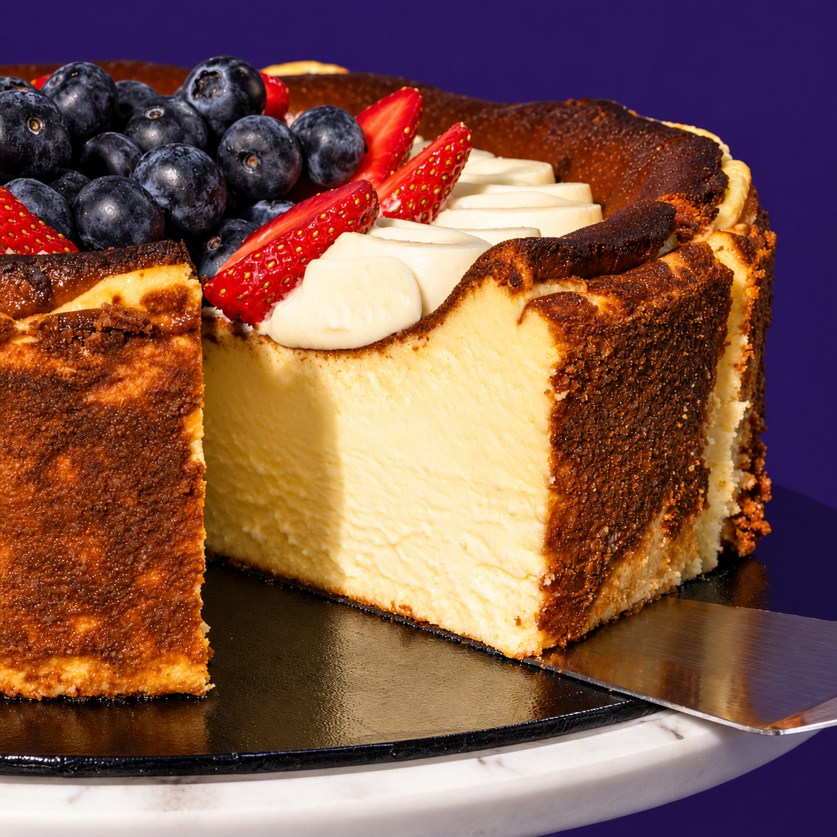 Burnt Cheesecake with Berries
