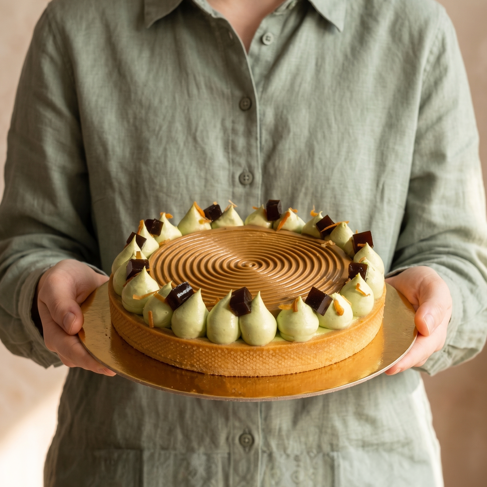 Pandan Coffee Tart 7 Inch