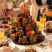 Stacked Sourdough Salted Caramel Brownies