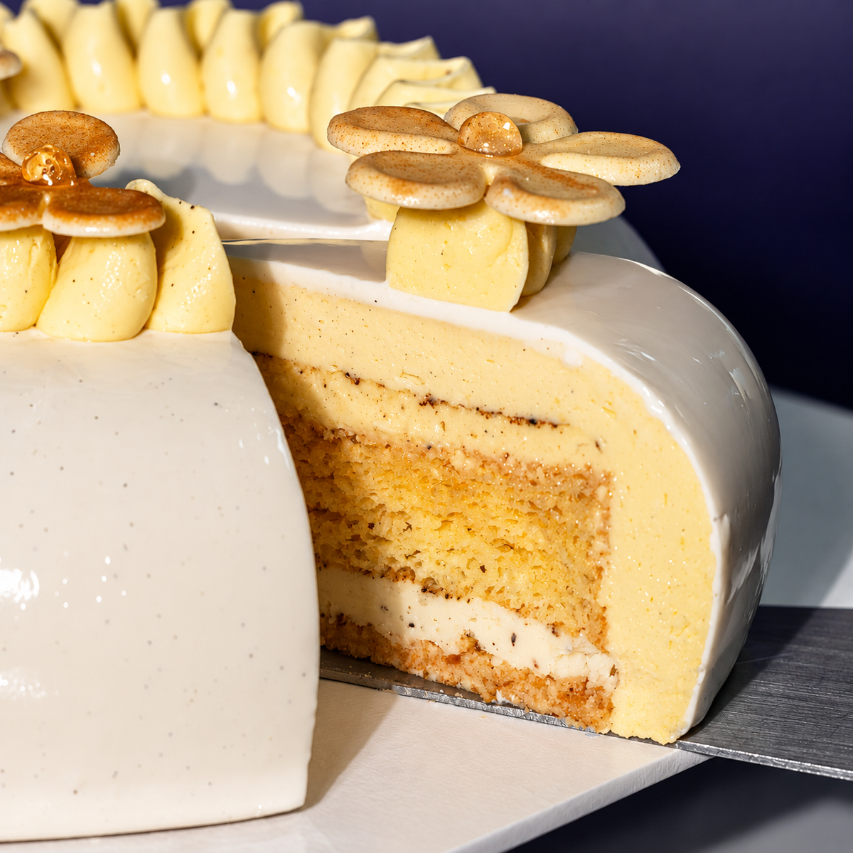 Vanilla Mirror Glaze Entremet