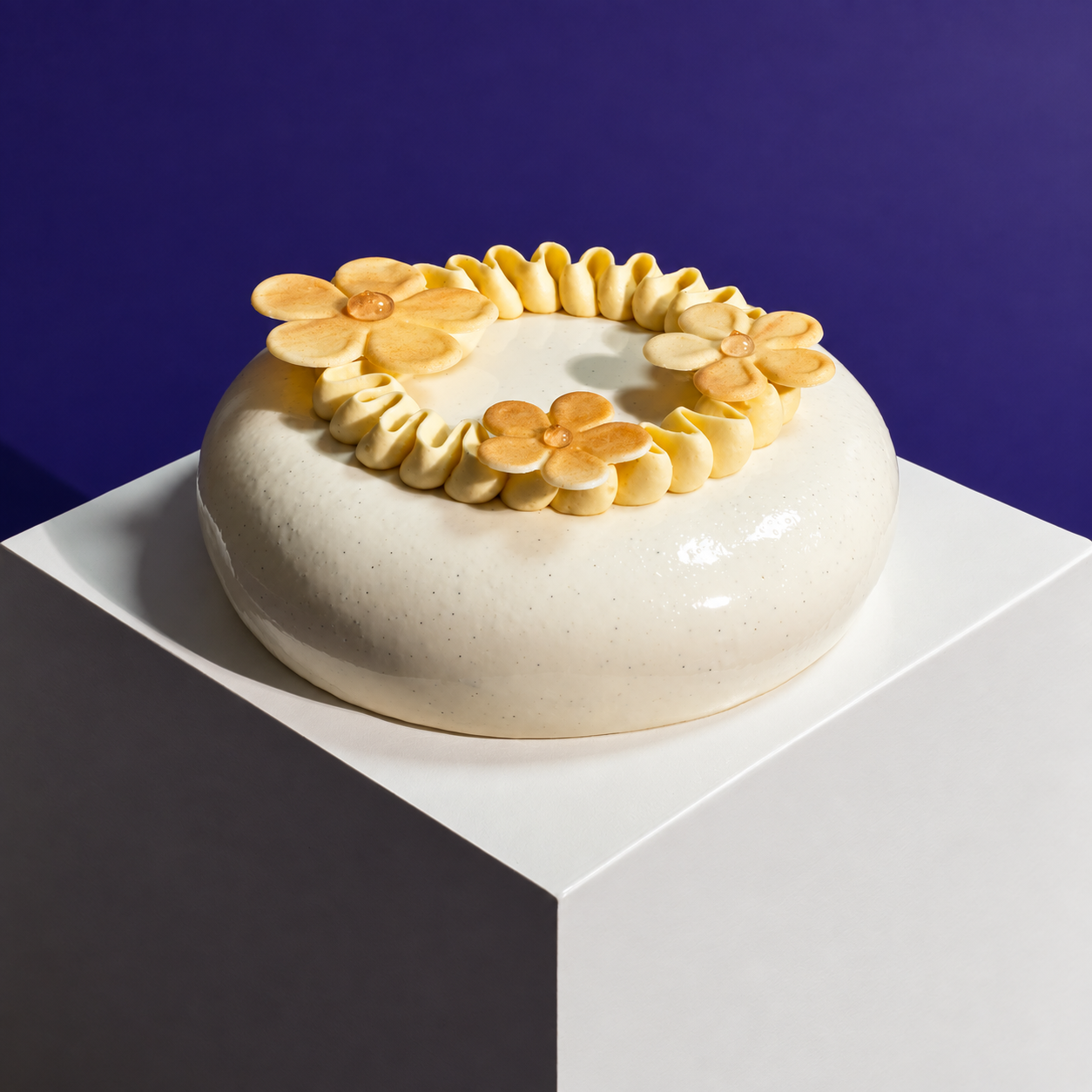 Vanilla Mirror Glaze Entremet