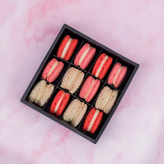 Assorted Macarons - Box of 12 Pink Blossom