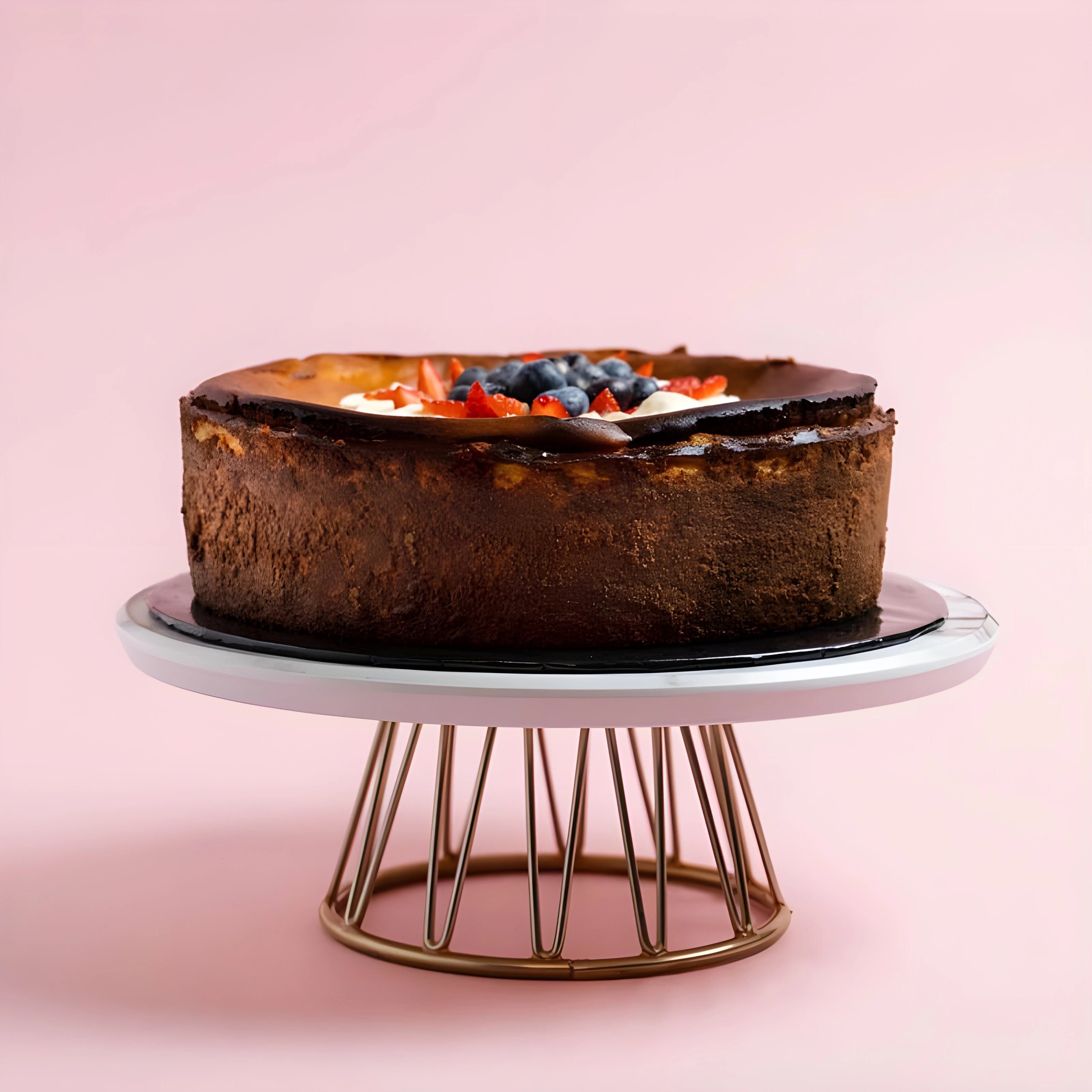 Burnt Cheesecake with Berries