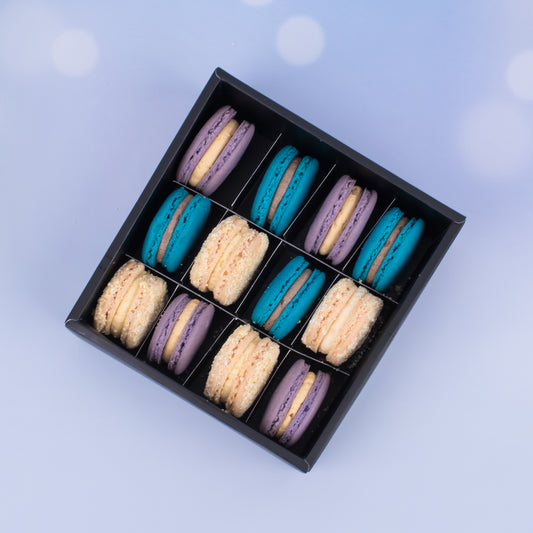 Box Of 12 Blue Moon Macarons