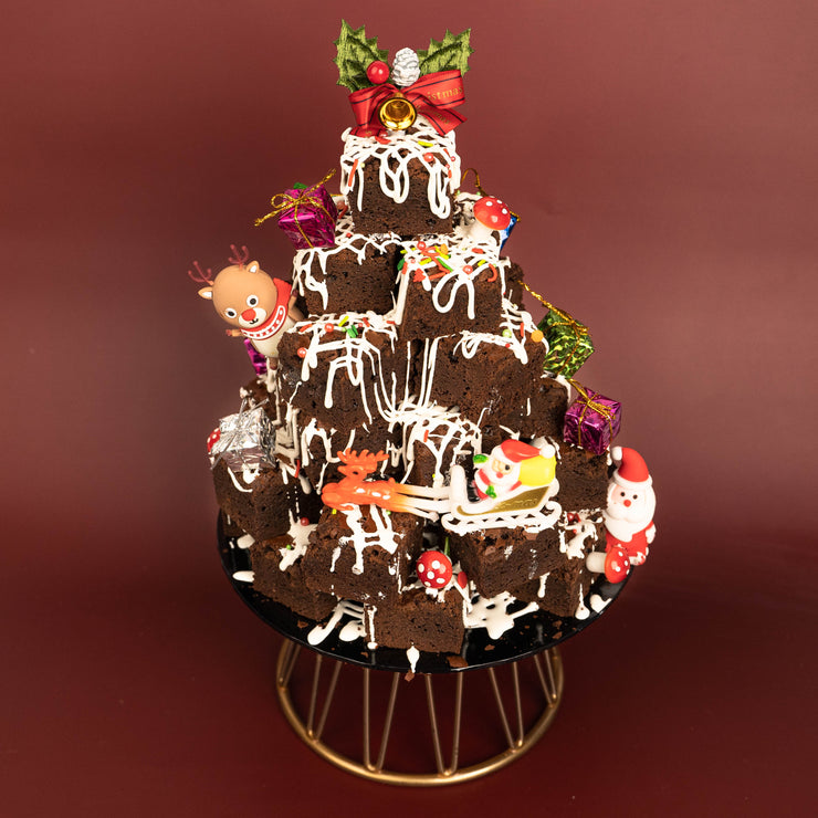 Christmas Nutella Stacked Brownies