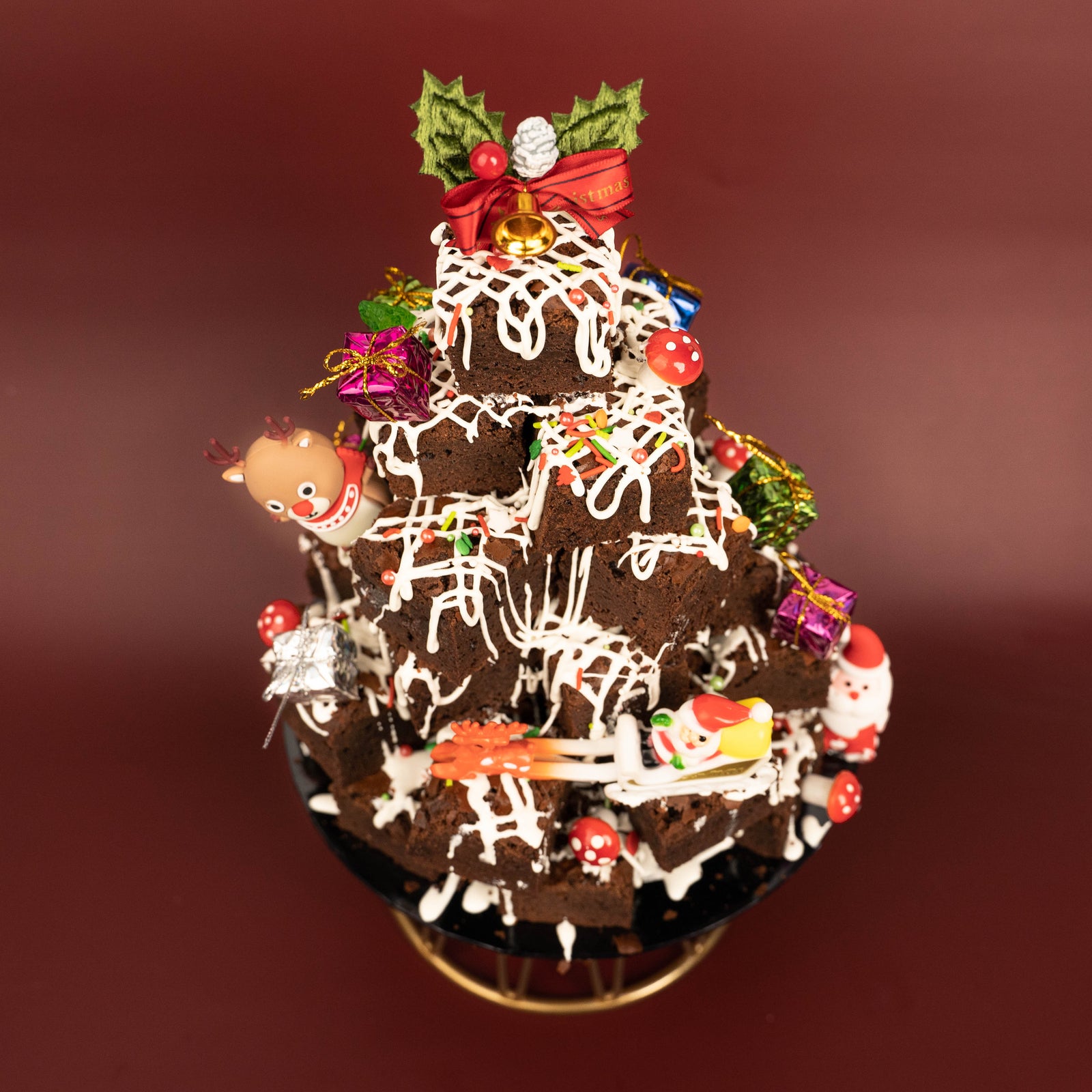 Christmas Nutella Stacked Brownies