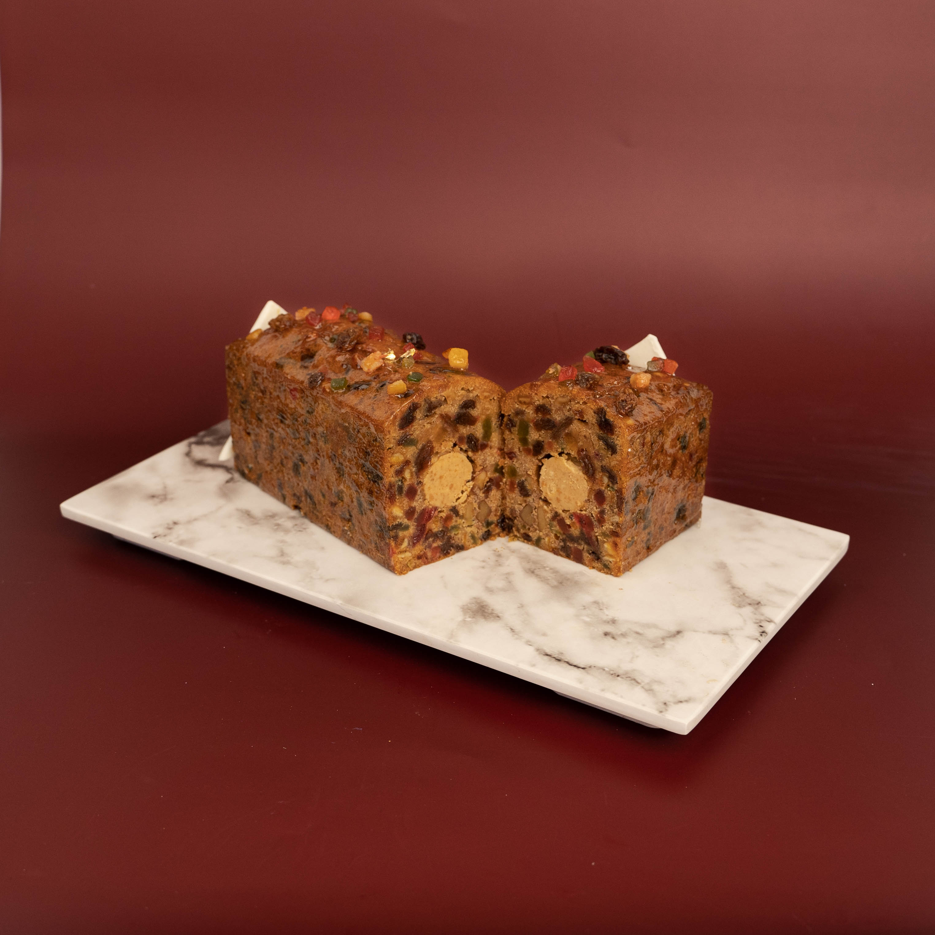 Grandma's Fruit Cake with Biscoff Ganache, Apricot Glaze