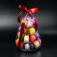 Portable Macron Tower & Casing  with Ribbon Gift Wrapping containing 25 Assorted Macarons by Elevete Patisserie
