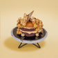 Top View of Salted Caramel Chocolate Cake with Popcorns on Top (Mini Popstar Cake by Elevete Patisserie)