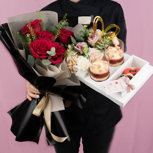 My Sweet Valentine Treat & Fresh Flowers Bundle