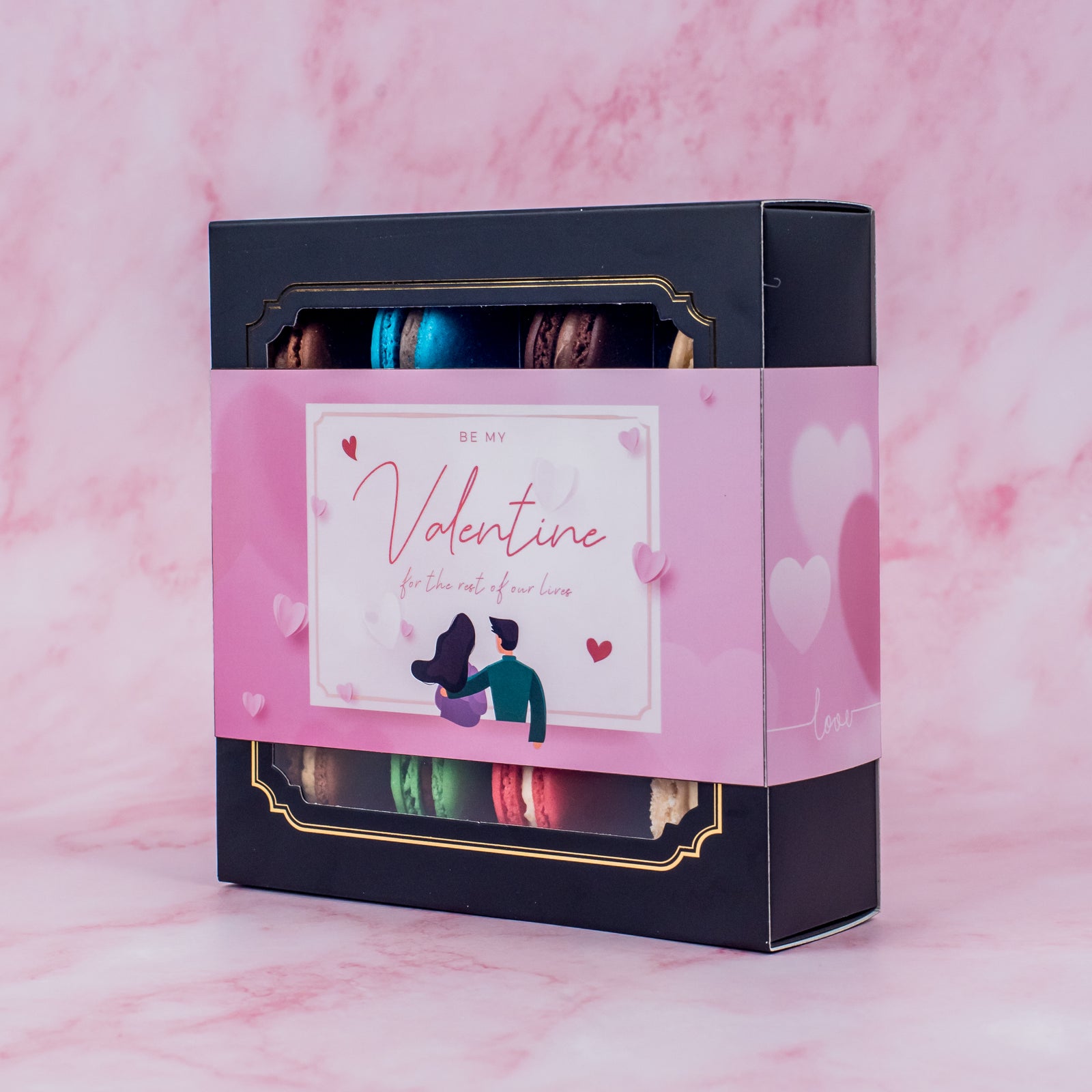 Box of 12 Assorted Macarons Valentine's Bundle