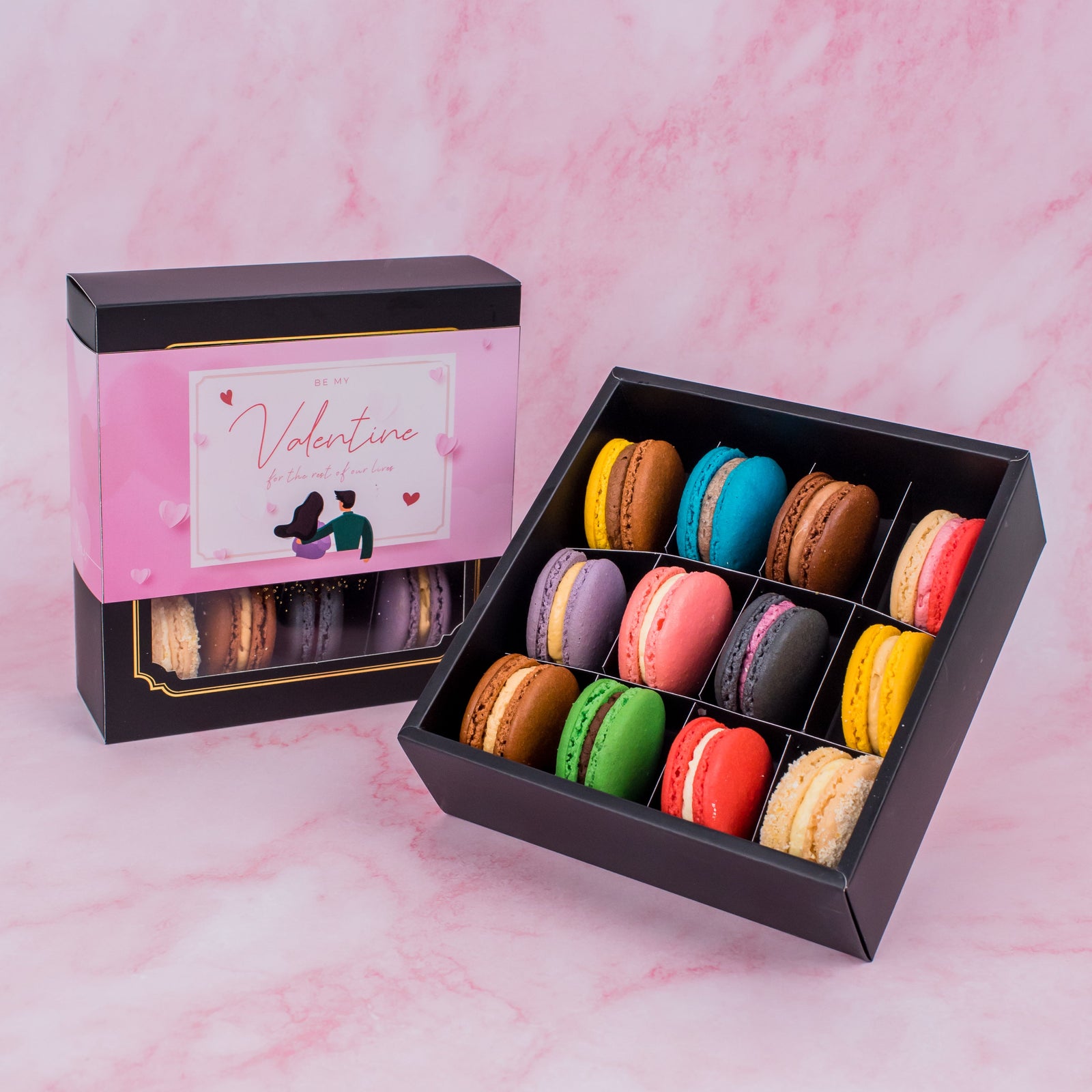 Valentine's Box of 12 Assorted Macarons
