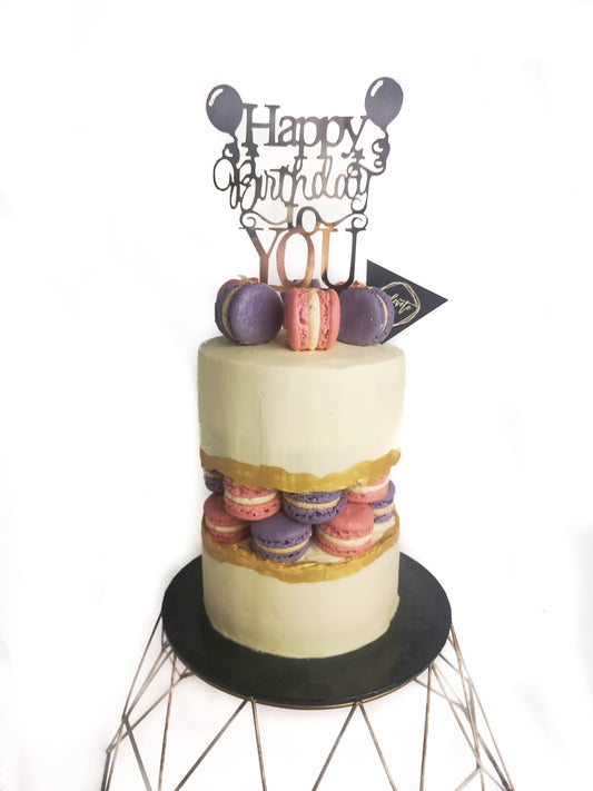 Macaron Fault Line Cake 5 Inch (1.5kg)